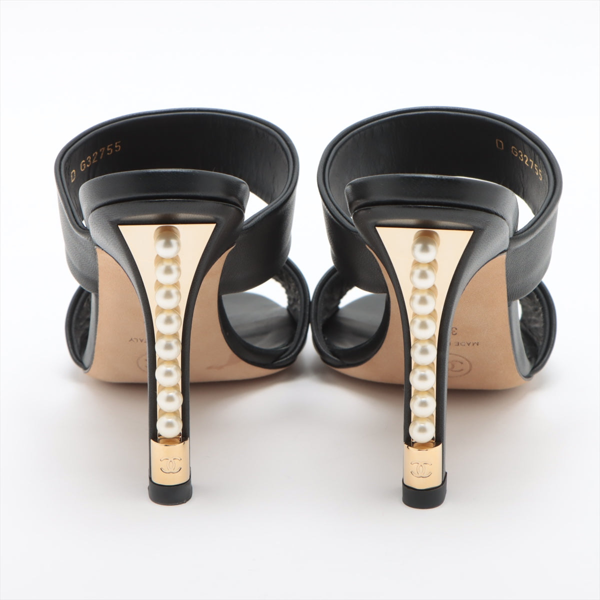 Chanel Coco Leather Sandal 36C  Black G32755  Pearl Box  Bag