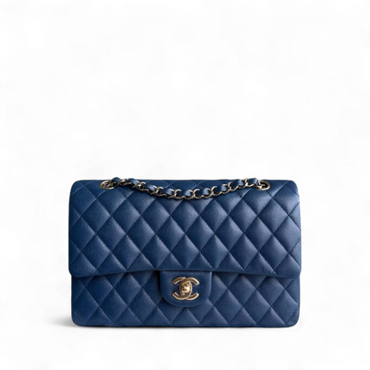 Chanel Classic Flap Medium - Caviar 25CM Quilted Dark Blue Gold Hardware Series 26