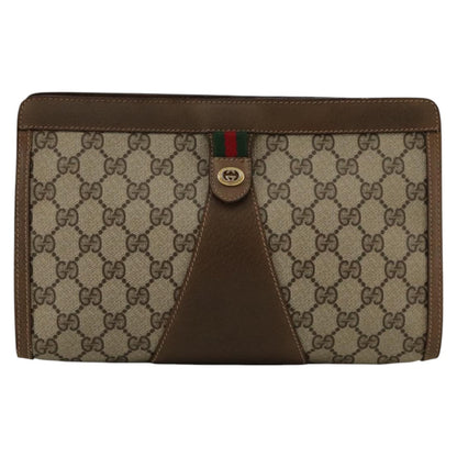 Gucci Ophidia Beige Canvas Clutch Bag ()