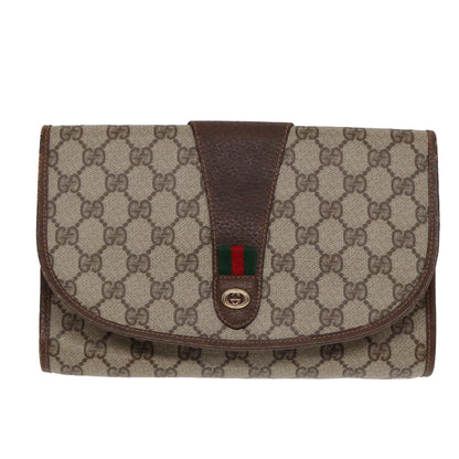 Gucci Sherry Brown Canvas Clutch Bag ()