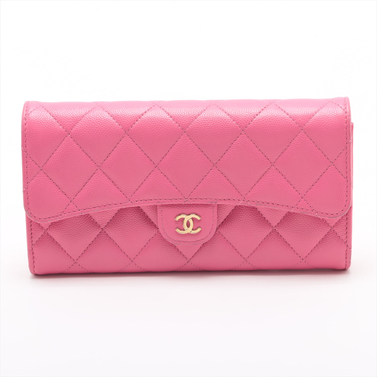 Chanel Matrasse Caviar S Wallet Pink Gold  Random