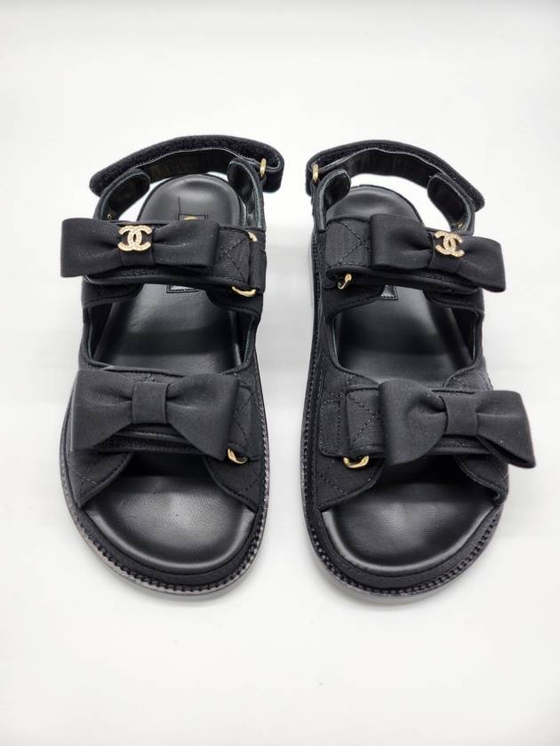 WoMen's Ribbon Velcro Sandals Black Chanel