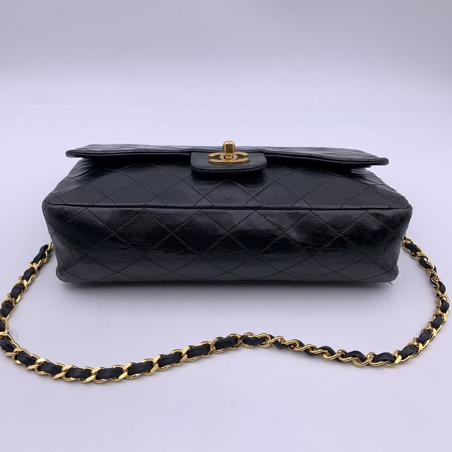 Chanel Vintage Black Quilted Timeless Classic 2.55 Shoulder Bag 25 cm