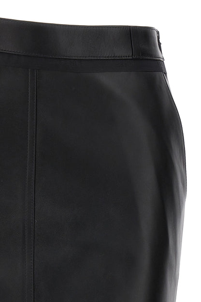 Fendi Women Leather Midi Skirt
