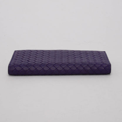 Bottega Veneta Purple Nappa Intrecciato Bi-Fold Wallet