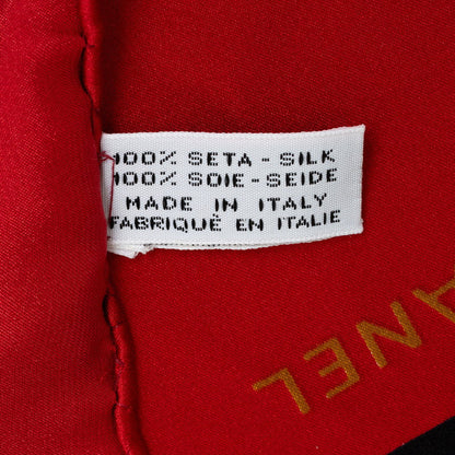 Chanel Matrases Cocomark carf Red Multicolor Silk  CHANEL