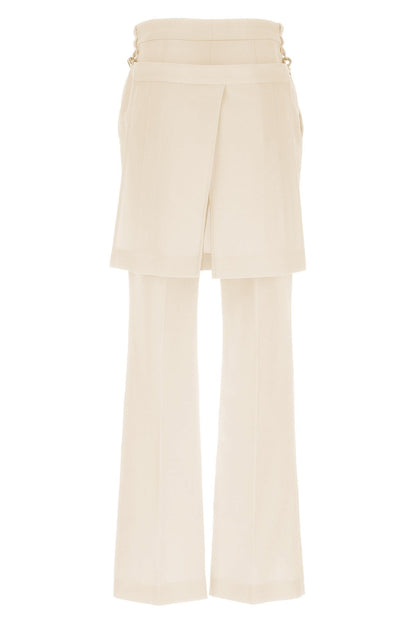 Fendi Women Grain De Poudre Pleated Panel Pants