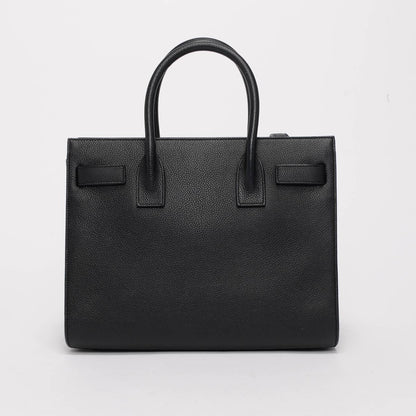 Saint Laurent Black Grained Calfskin Baby Sac de Jour Tote