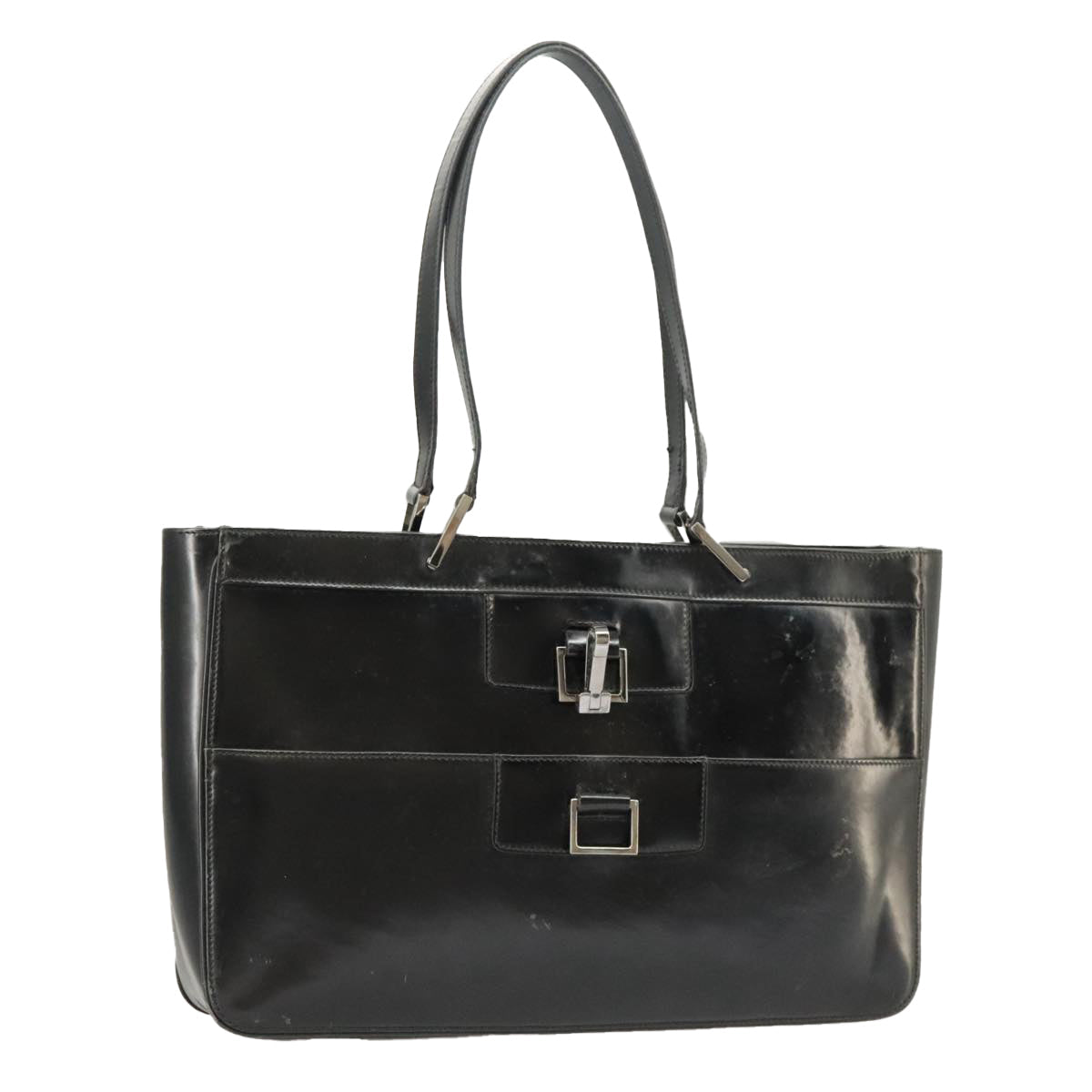 Gucci Black Patent Leather Tote Bag ()