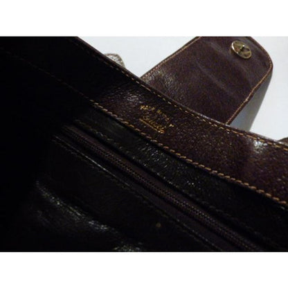 Gucci Vintage Pursesdesigner Purses Brown Leather And Large G Logo Print Coated Canvas With Redgreen