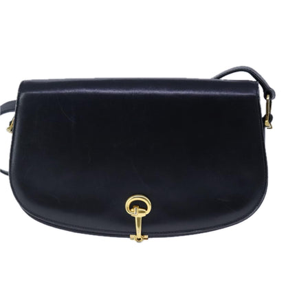 Gucci Horsebit Navy Leather Shoulder Bag ()