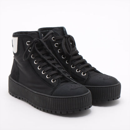 Chanel Coco Leather X Fabric High-Cut Sneaker 35  Black G38091