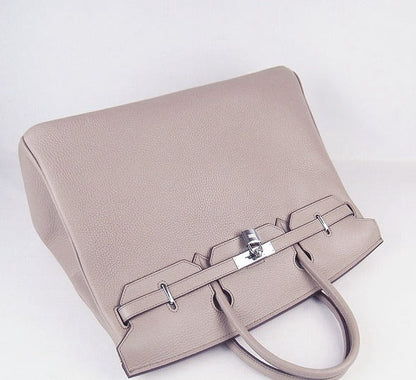 Hermes Birkin 35cm Togo Leather Handbags 6099 Grey Silver