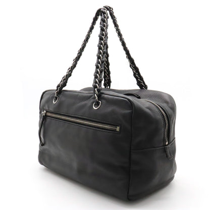 Chanel Luxury Line Coco Shoulder Bag Semi-Shoulder Mini Boston Bag Black Black Silver Gold A32919