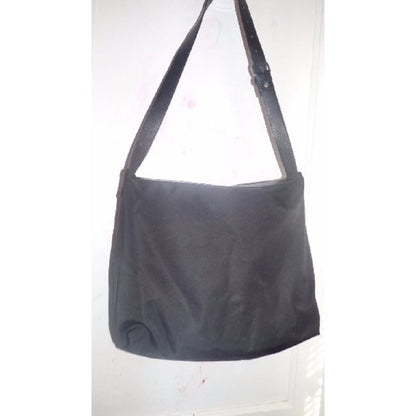 Fendi Vintage Black Leather And Nylon Messenger Bag