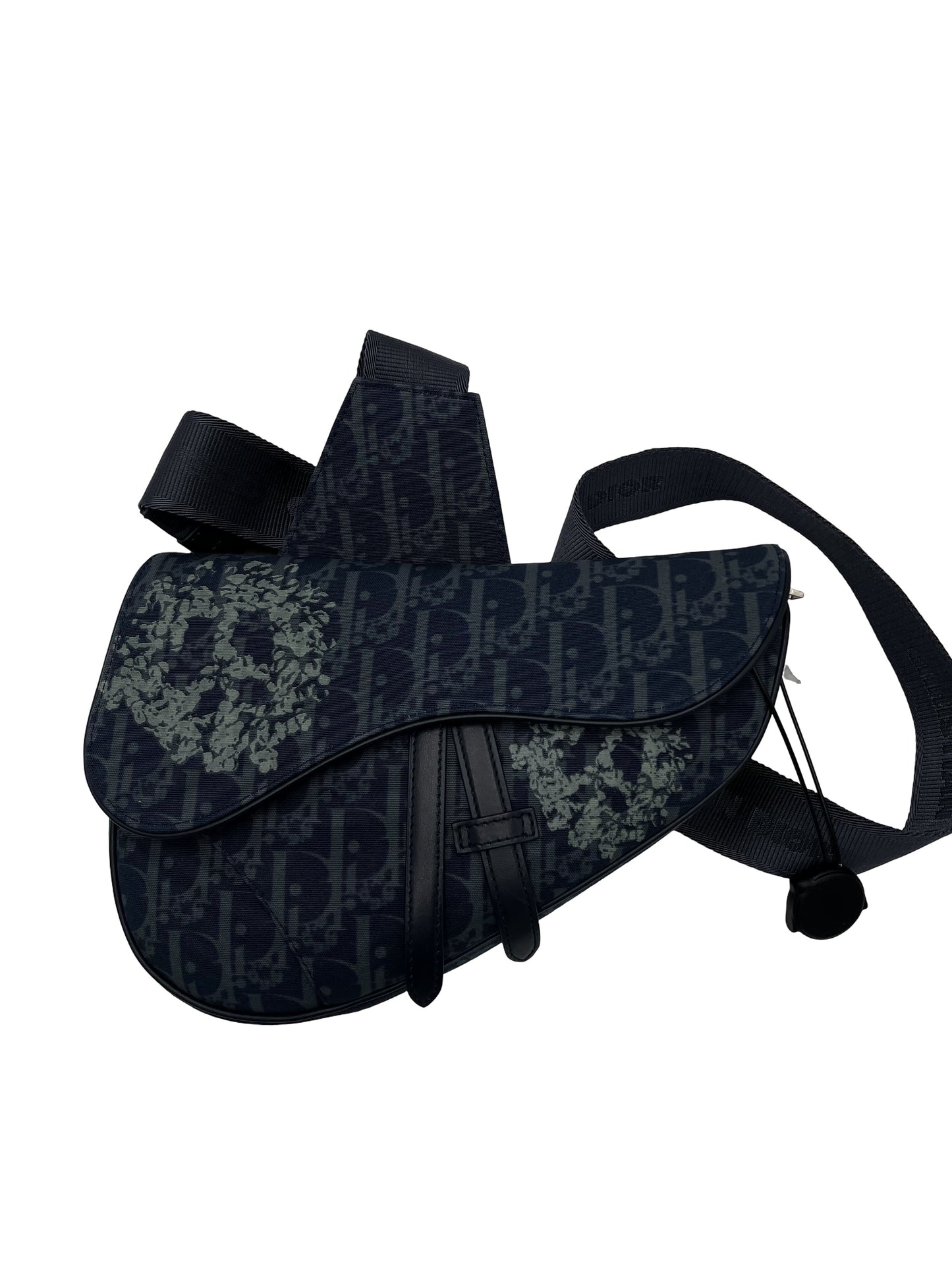 Christian Dior Saddle Tripple Pouch Oblique Canvas Black Canvas Crossbody Bag Bag ()