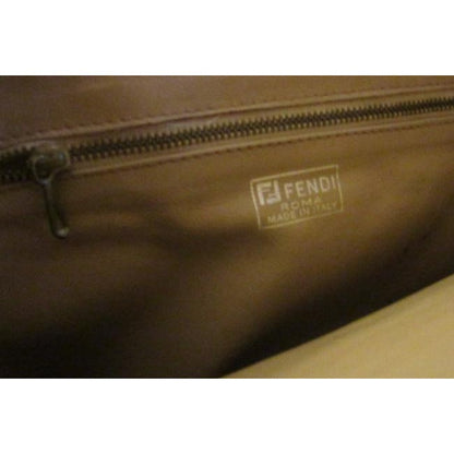 Fendi Zucca Print In Shades Of Brown Canvas And Leather Satchel