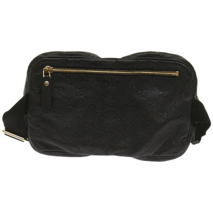 Gucci Gg Signature Black Leather Shoulder Bag