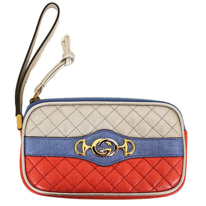 Gucci Zumi Clutch Metallic Red/Silver