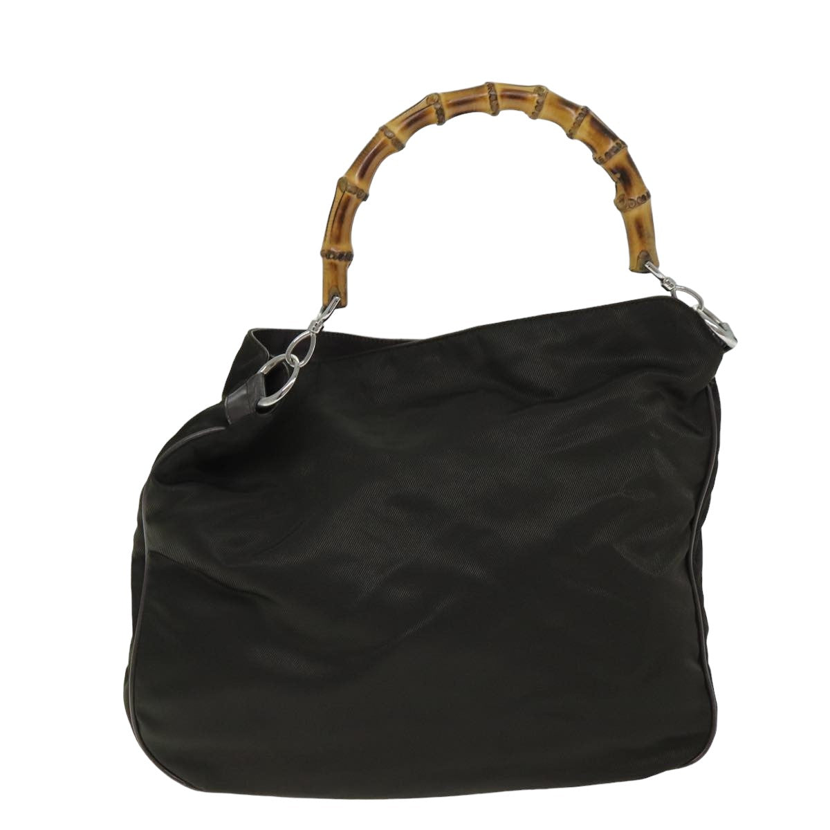 Gucci Bamboo Khaki Synthetic Handbag