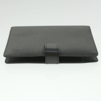 Louis Vuitton Black Leather Agenda cover wallet accessories
