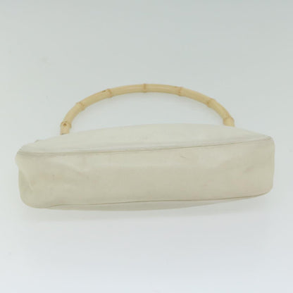 Gucci Bamboo White Leather Handbag