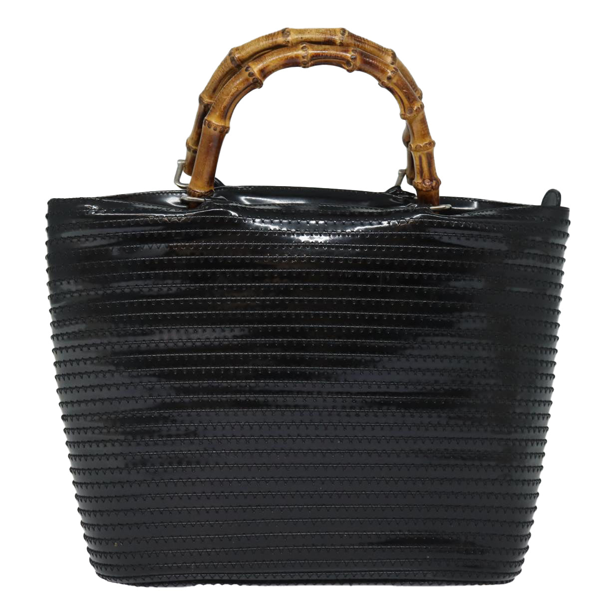 Gucci Bamboo Black Leather Handbag ()