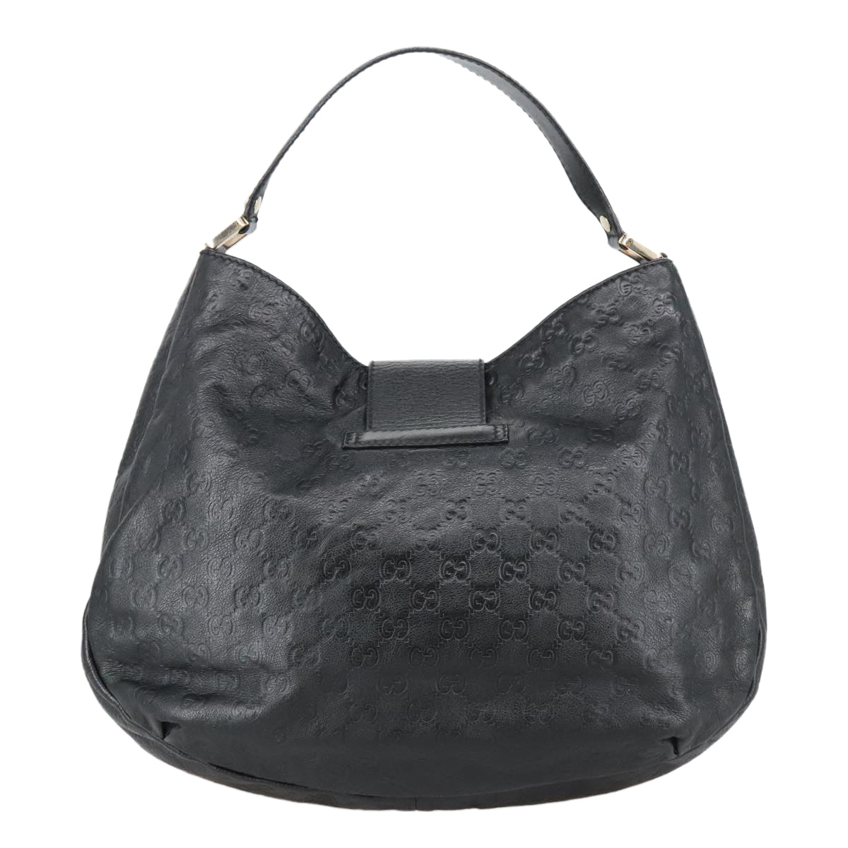 Gucci Guccissima Black Leather Shoulder Bag
