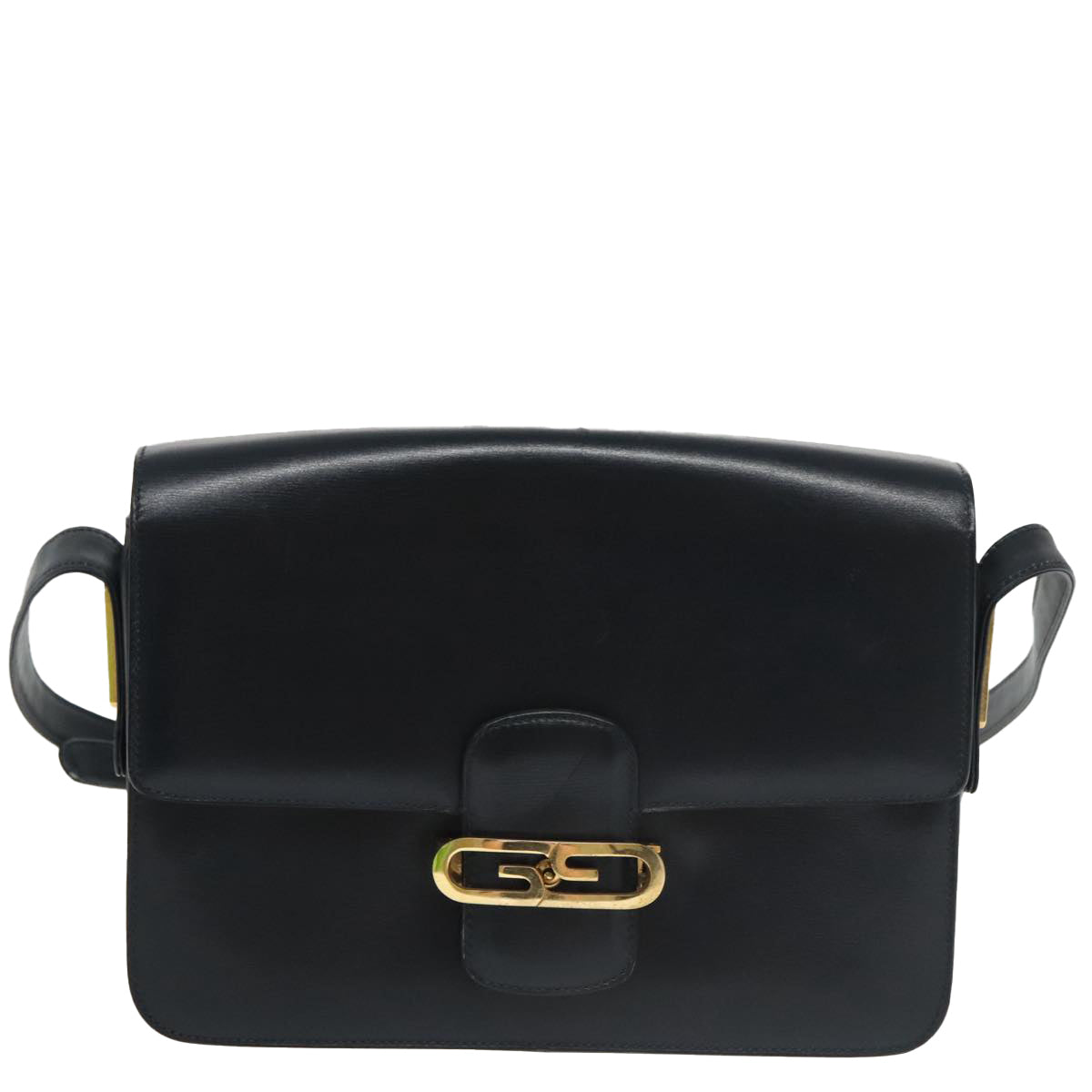 Gucci G Logo Black Leather Shoulder Bag ()