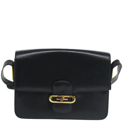 Gucci G Logo Black Leather Shoulder Bag ()