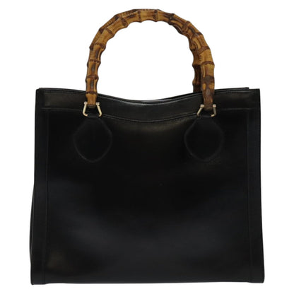 Gucci Bamboo Black Leather Handbag ()