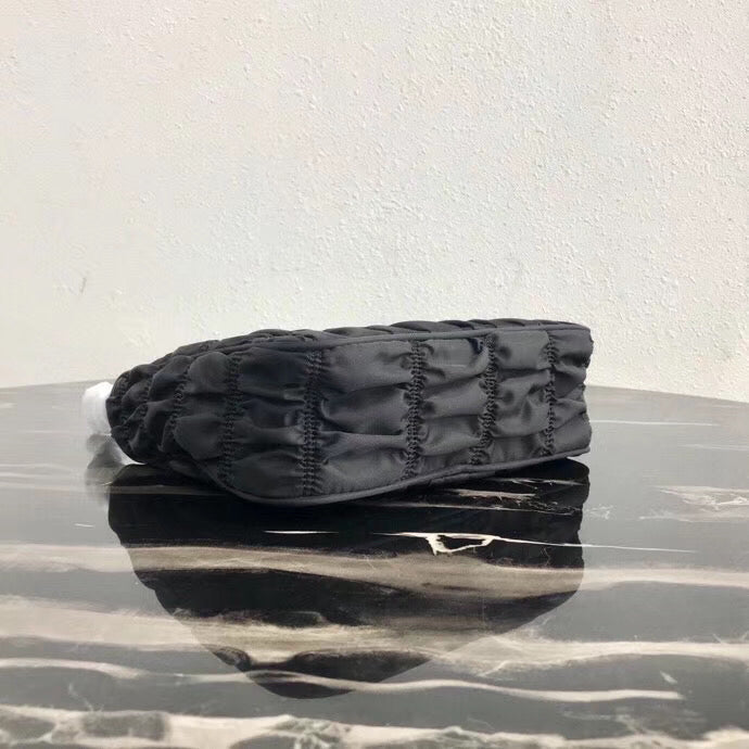 Prada Hobo Mini Bag In Black Nylon