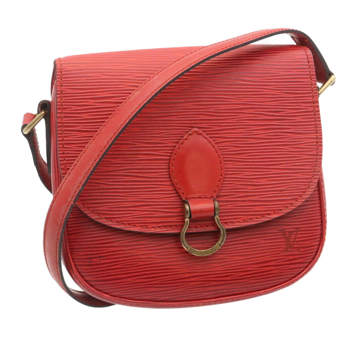 Louis Vuitton Red Leather Saint Cloud shoulder bag