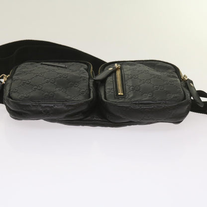Gucci Gg Signature Black Leather Shoulder Bag