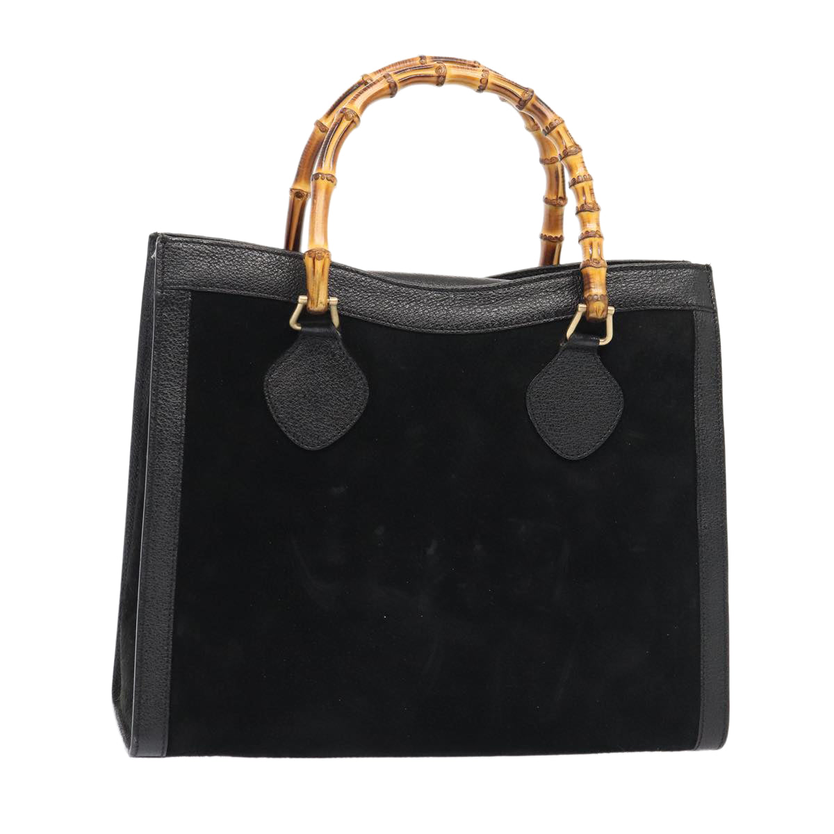 Gucci Bamboo Black Suede Handbag ()