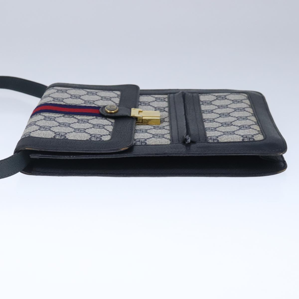 Gucci Sherry Navy Leather Shoulder Bag