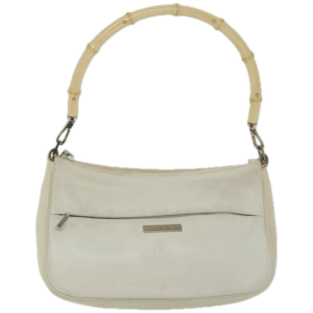 Gucci Bamboo White Leather Handbag ()