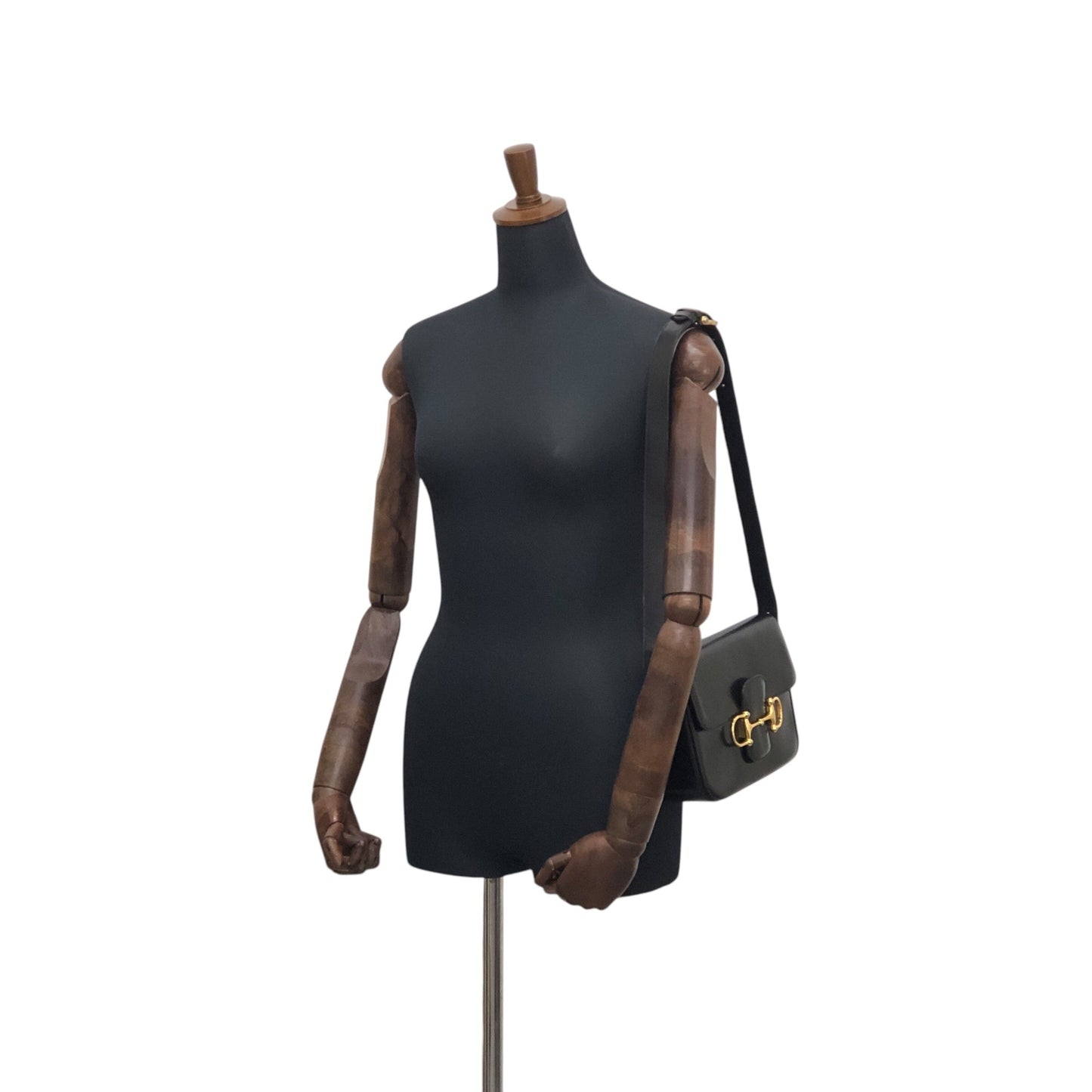 CELINE Horse Bit Shoulder bag Black Vintage dynnnp