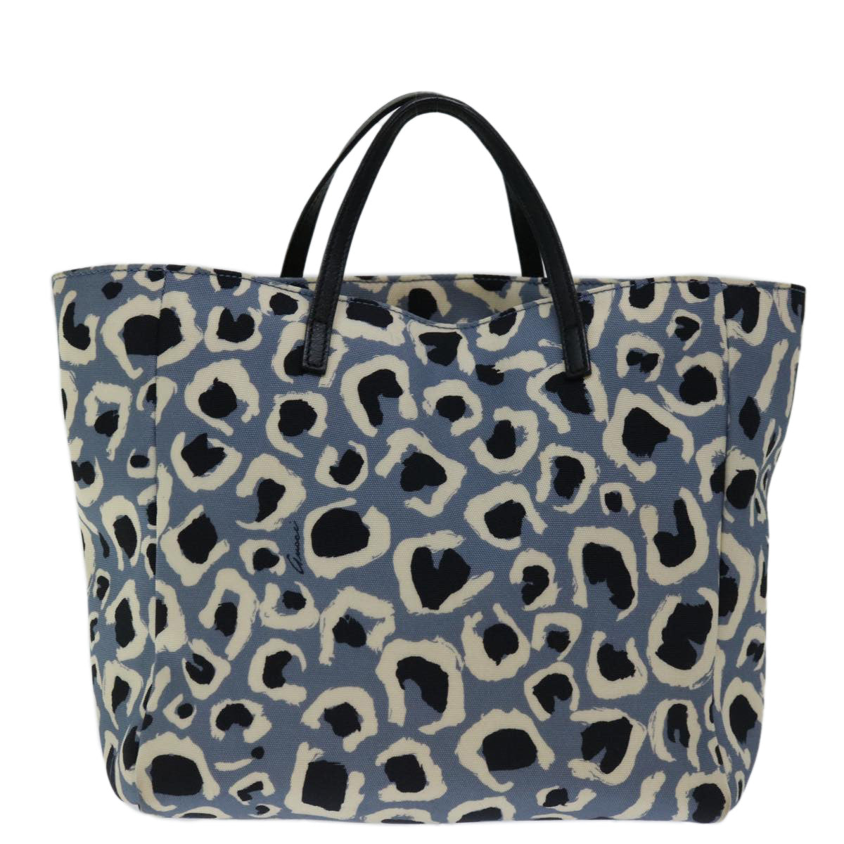Gucci Padlock Blue Canvas Handbag