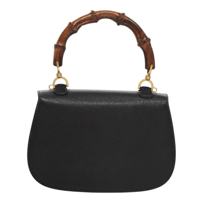 Gucci Bamboo Black Leather Handbag