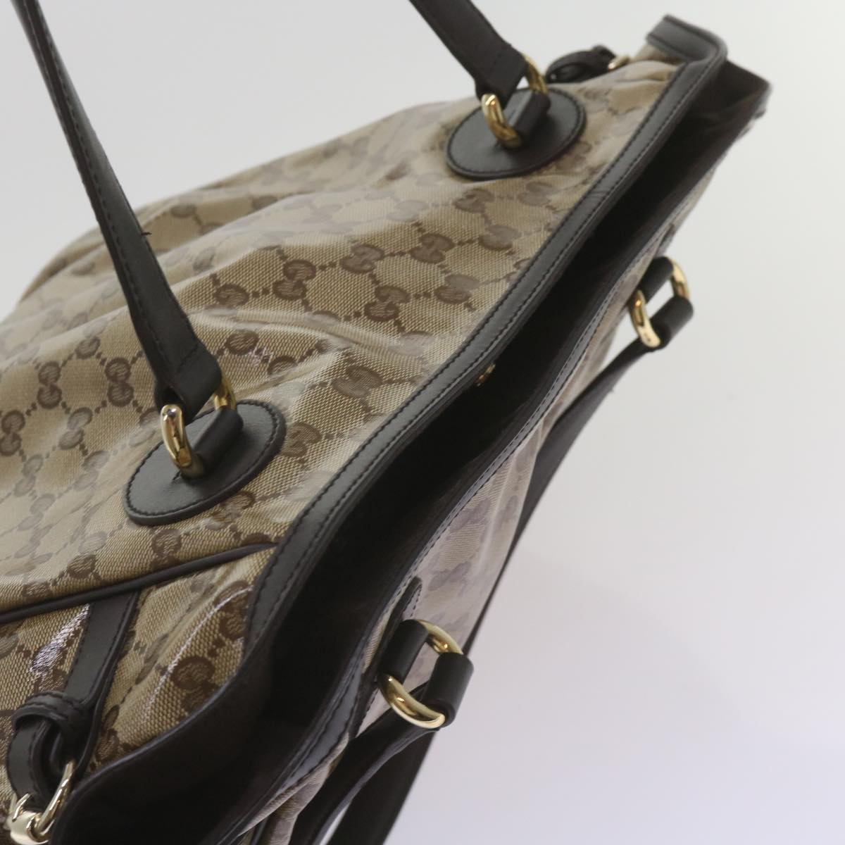 Gucci Gg Crystal Beige Canvas Tote Bag