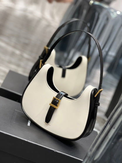 Yves Saint Laurent Le Fermoir Hobo Bag White With Gold Hardware