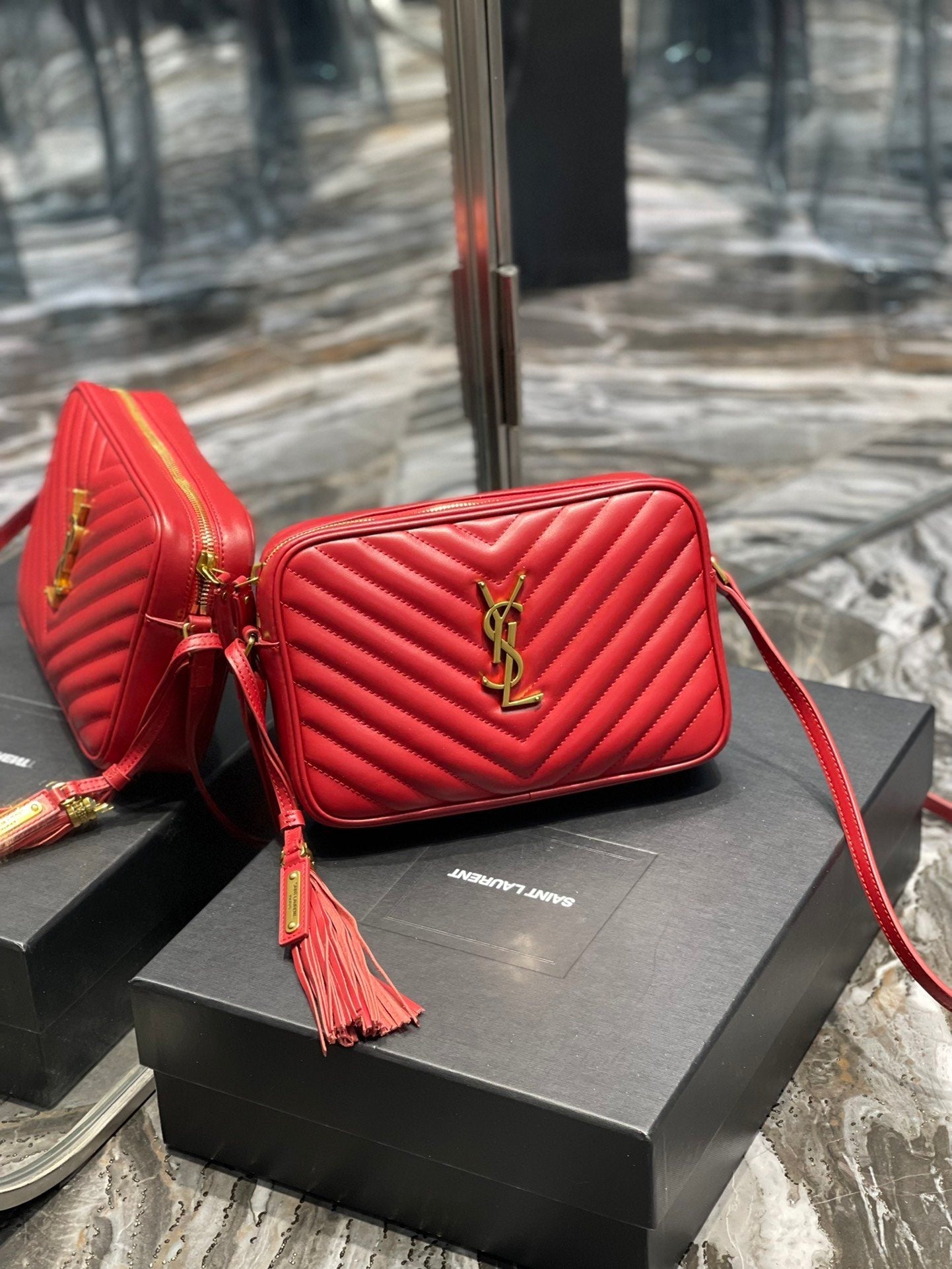 Yves Saint Laurent Lou Camera Bag Red