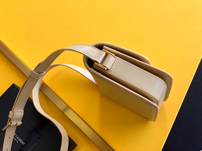 Yves Saint Laurent Solferino Small Satchel Bag Beige In Box With Gold Hardware