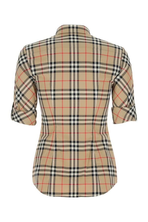 Burberry Woman Embroidered Stretch Poplin Shirt
