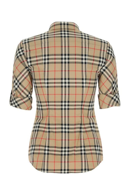 Burberry Woman Embroidered Stretch Poplin Shirt