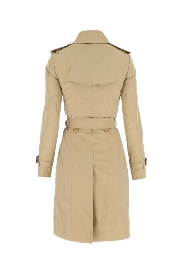 Burberry Woman Cappuccino Cotton Trench Coat