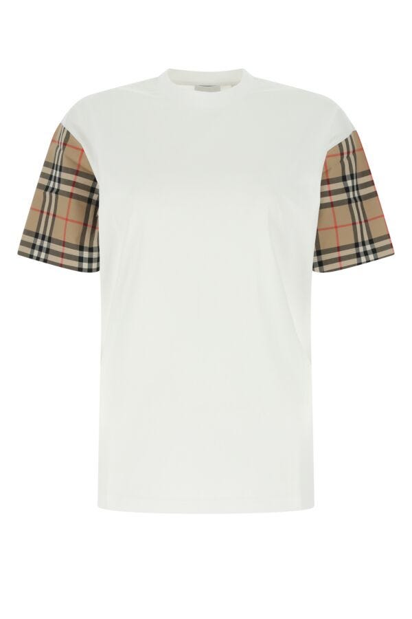 Burberry Woman White Cotton T-Shirt