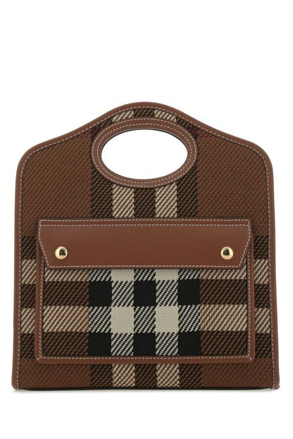 Burberry Woman Multicolor Fabric And Leather Mini Pocket HandBag