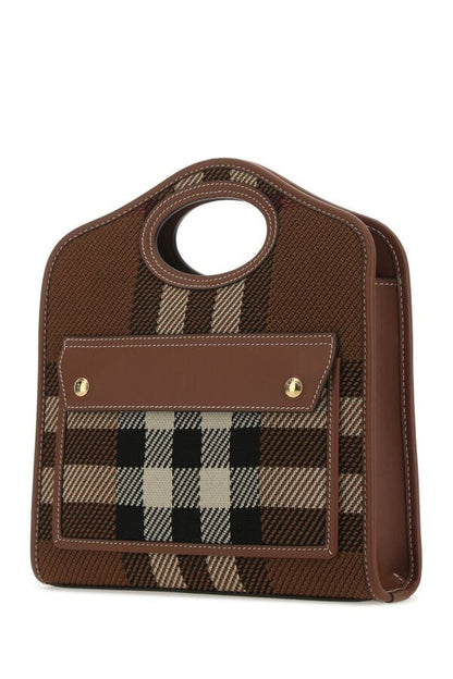 Burberry Woman Multicolor Fabric And Leather Mini Pocket HandBag